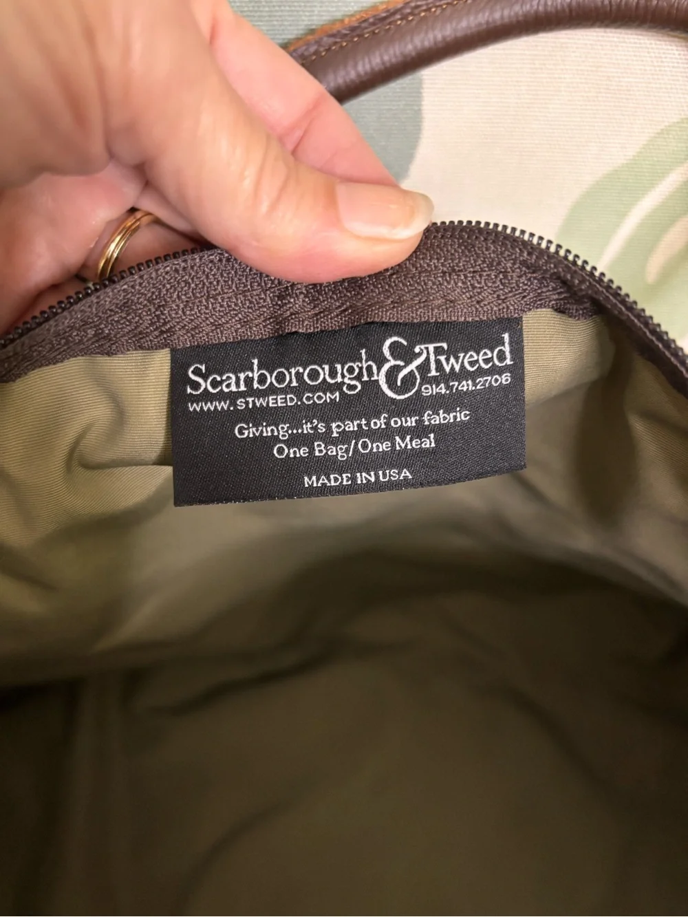 Scarborough and Tweed Morgan Stanley Men's Brown/Olive Canvas Weekender Bag